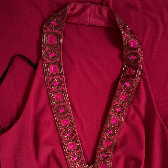 NWT LAUNDRY Vintage Beaded Halter Formal Evening Gown Size 10 Pink - Picture 5 of 15